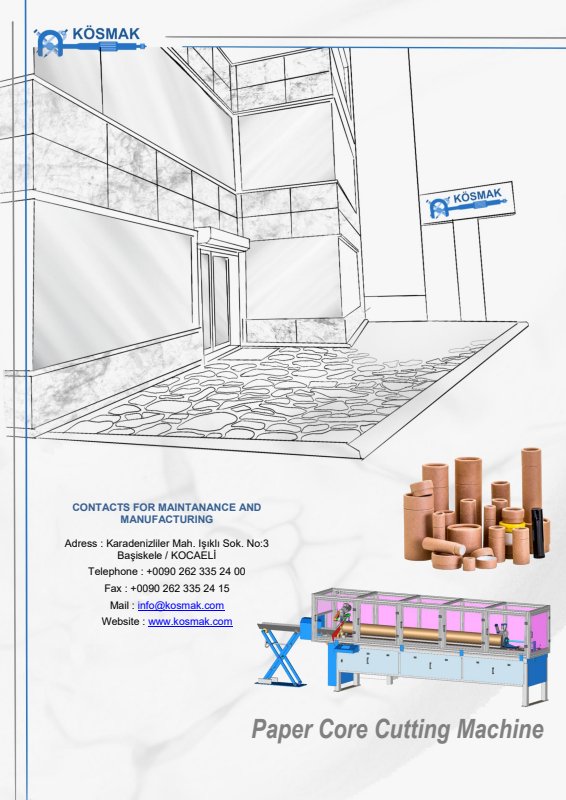 PDF cover: PAPER CORE CUTTING MACHINE