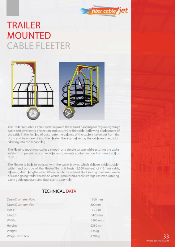 PDF cover: Cable Fleeter and Drum Roller datasheet