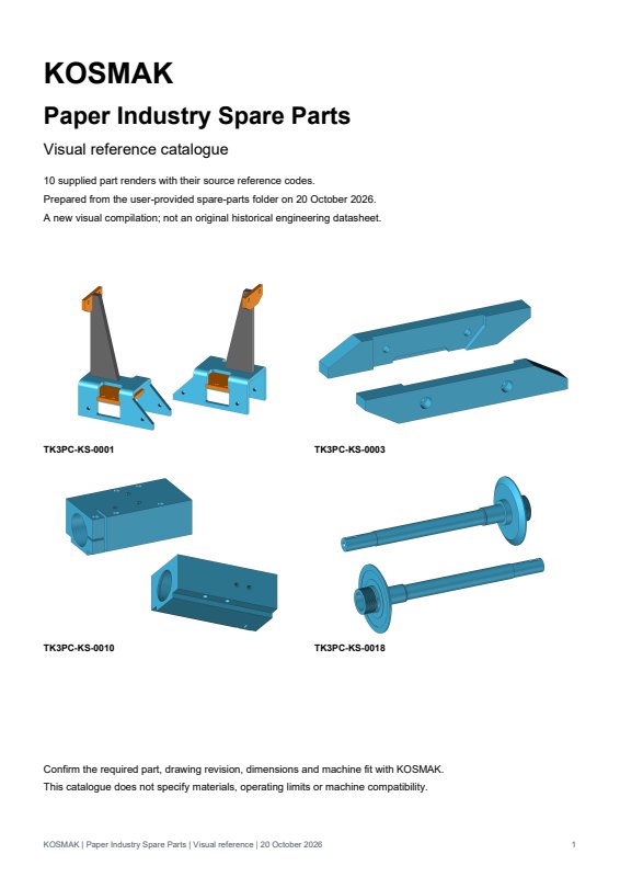 PDF cover: Paper industry spare parts — visual reference catalogue